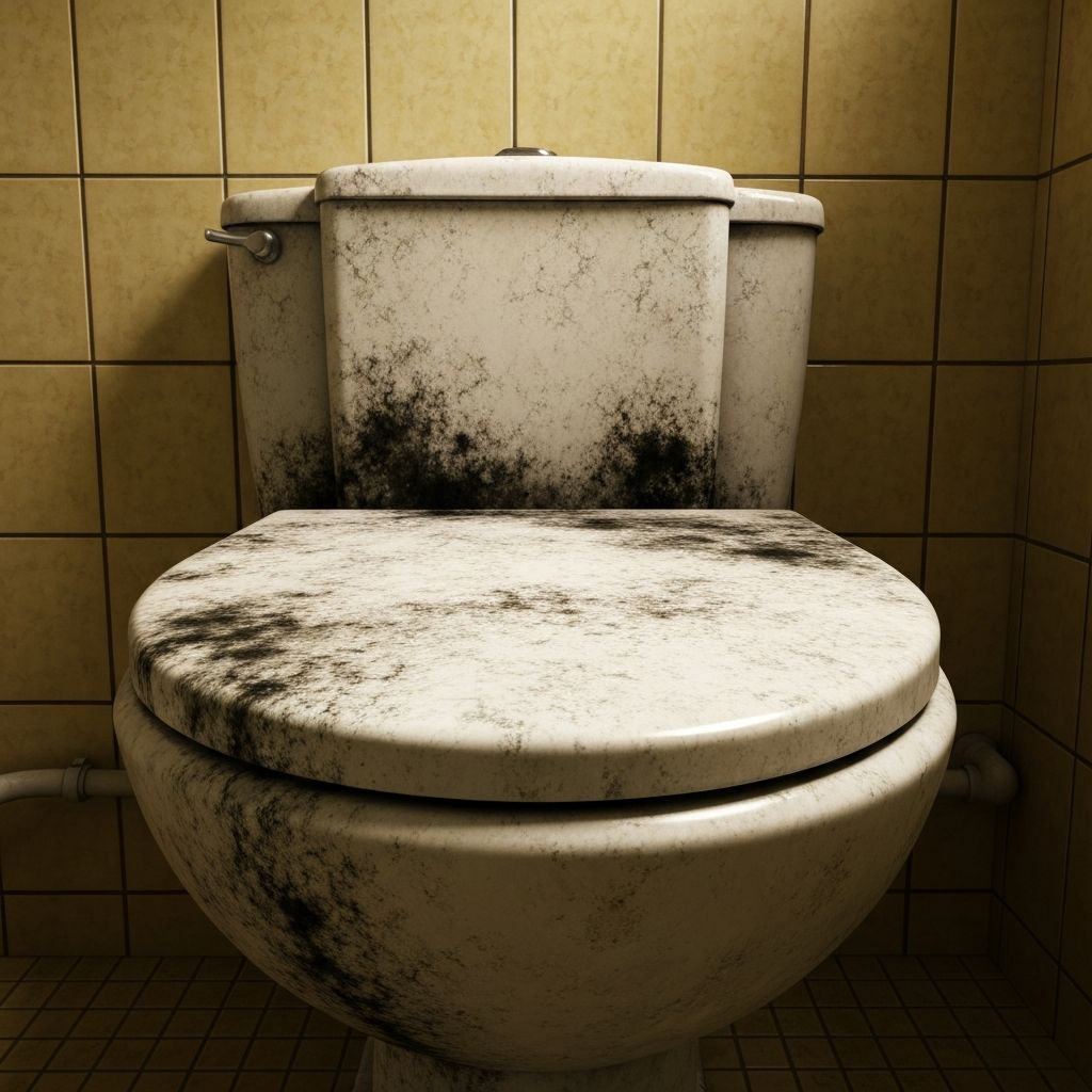 洗浄前の便器のフチ