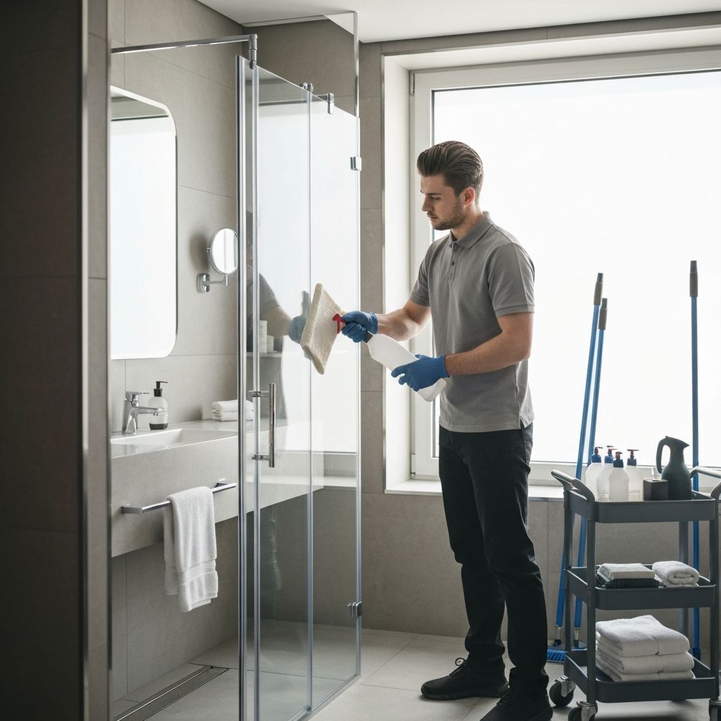 商業施設での清掃風景